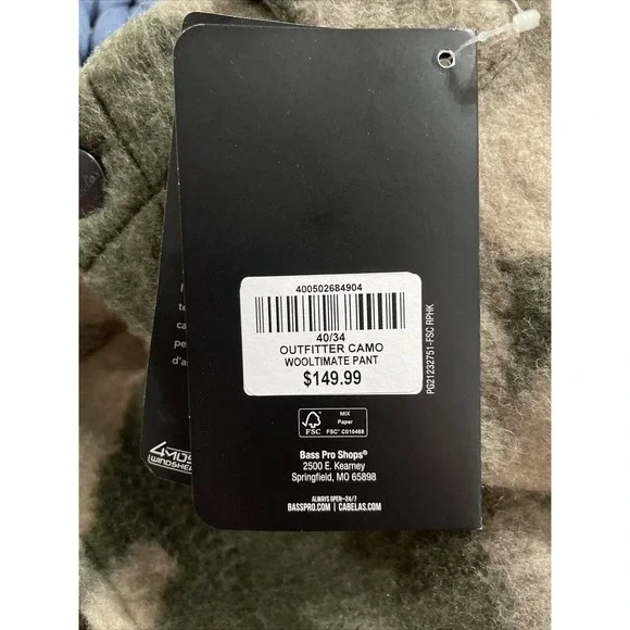 Cabela's Wooltimate Hunting Camo 4Most Windshear Wool Pants Mens 40X34